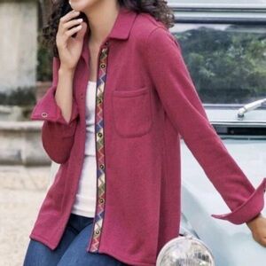 Soft Surroundings Women's Willow Fleece Shacket Shirt‎ Jacket  Size M